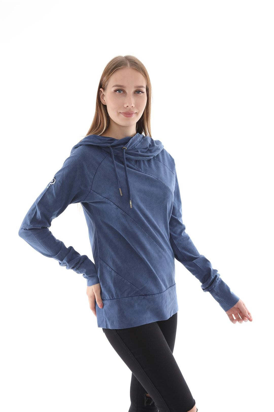 WOMEN FITTED WASHED COTTON HOODIE