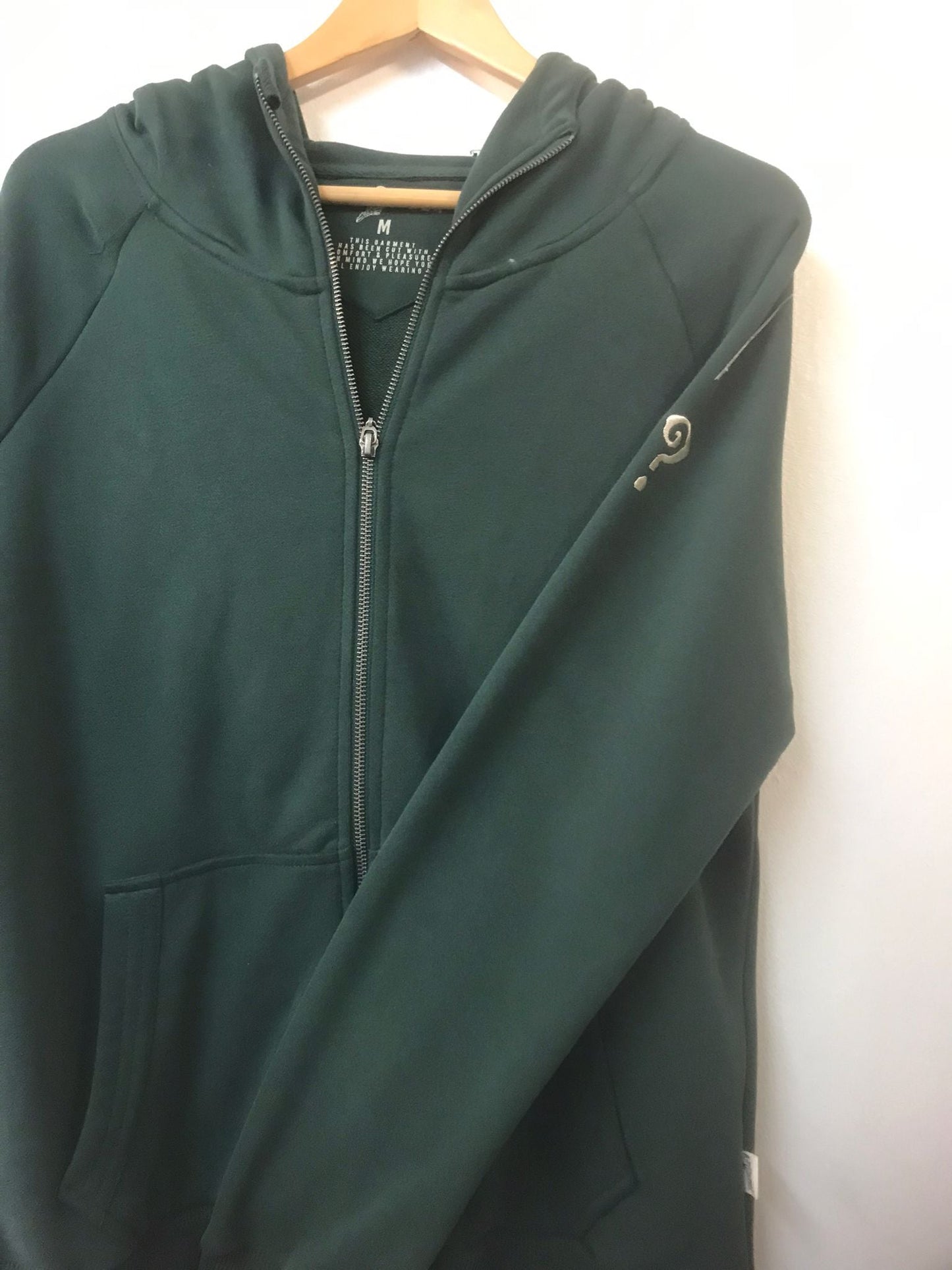 Plain ZIPPED Cotton Men's Hooded Greeen Jacket