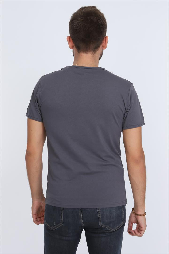 Grey Thug Ceasar Red Bandana Printed Men Cotton T-Shirt