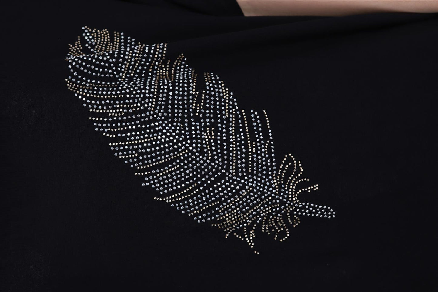 Black Big Feather Cotton Women Balloon T-Shirt Tee Top Timya Wholesale S-Ponder