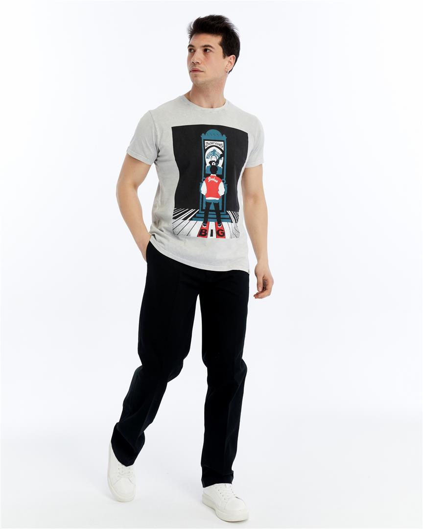 Stone Washed ZOL TAR  SPEAKS  Printed Cotton  T-shirt