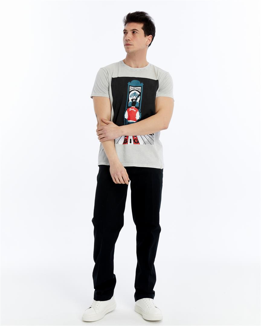Stone Washed ZOL TAR  SPEAKS  Printed Cotton  T-shirt