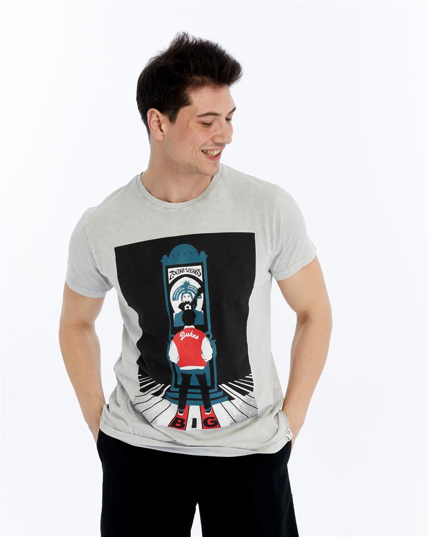 Stone Washed ZOL TAR  SPEAKS  Printed Cotton  T-shirt