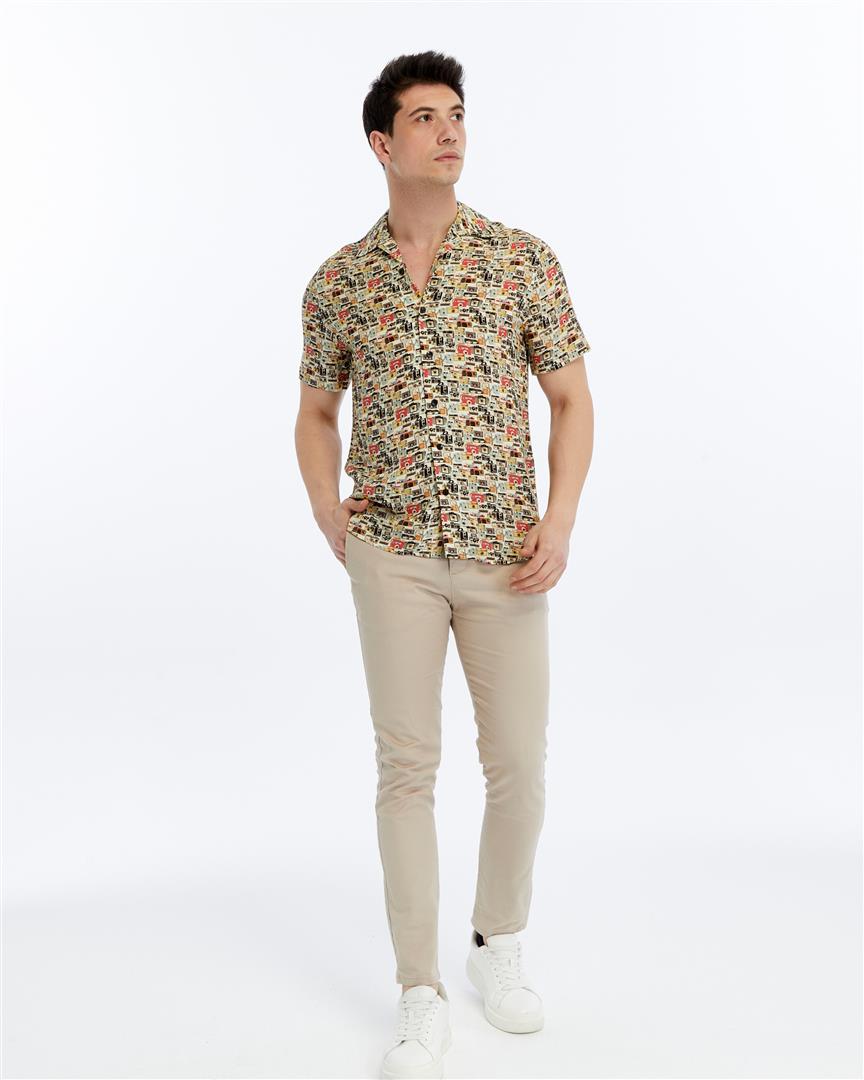 All Over Cameras Patterned  Short Sleeve Men's Regular Shirt