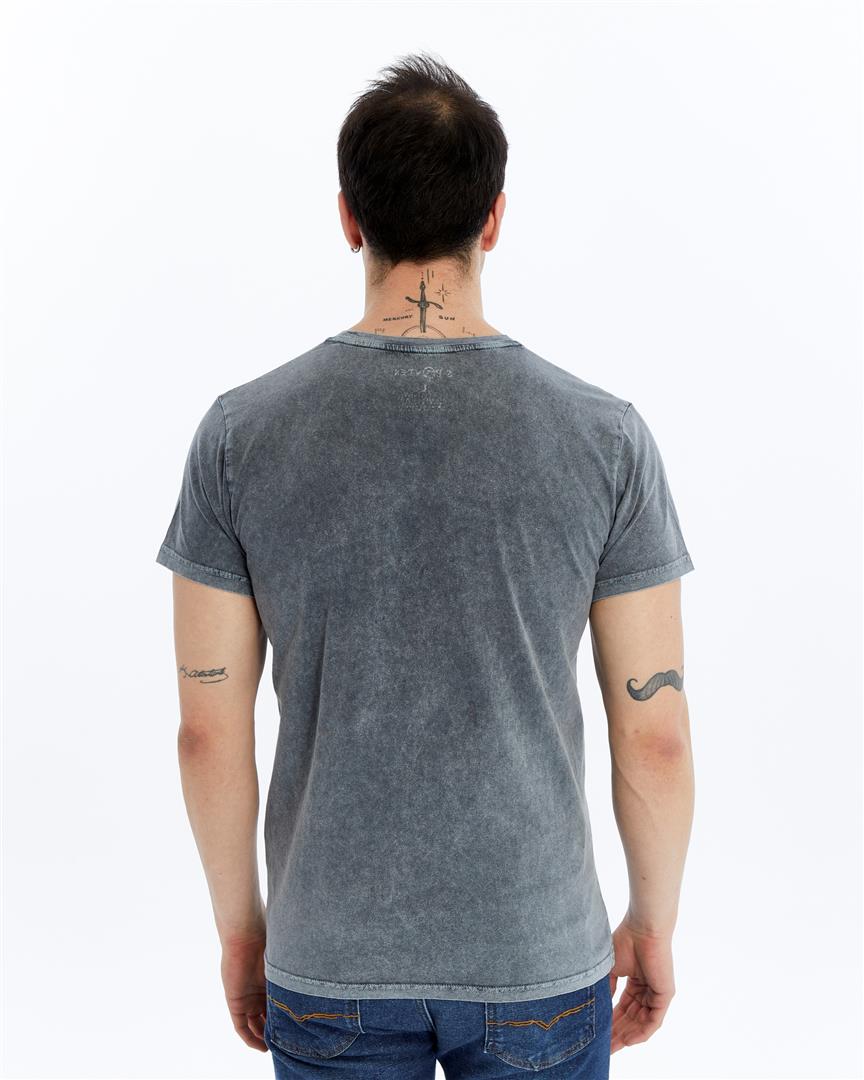 Stone Washed ZOL TAR  SPEAKS  Printed Cotton  T-shirt