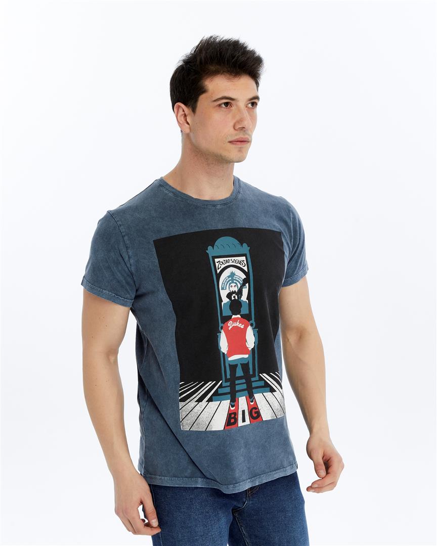Stone Washed ZOL TAR  SPEAKS  Printed Cotton  T-shirt