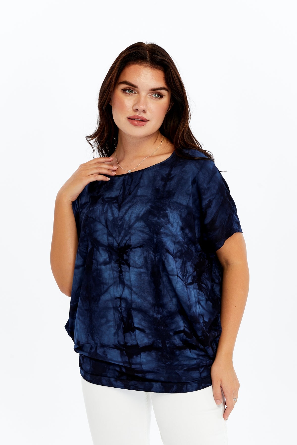 Shiny Sparkly Angle Wings Ballon Cut  Tie Die Women Top