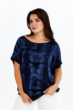 Shiny Sparkly Angle Wings Ballon Cut  Tie Die Women Top