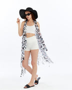 Sleveless Angel Wings& Butterfly Embroidery Patchwork Wrap