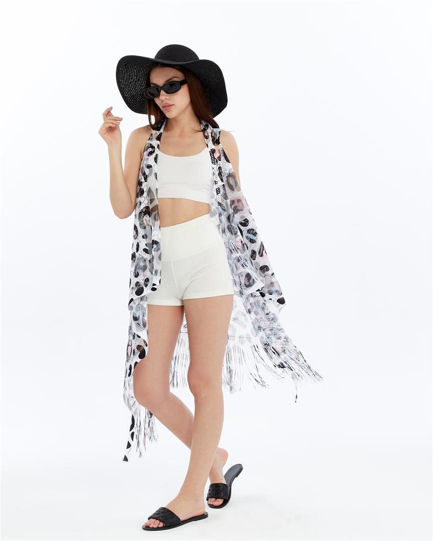 Sleveless Angel Wings& Butterfly Embroidery Patchwork Wrap