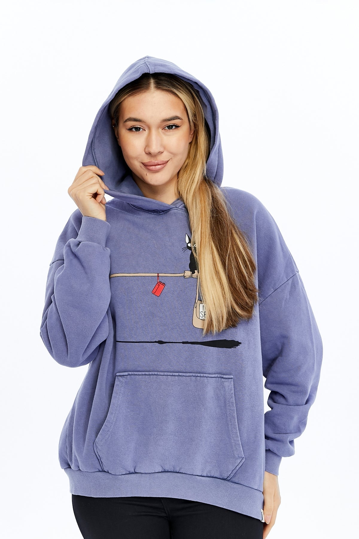 Not In Service !  Printed  Acid Washed Women Cotton Hoodie