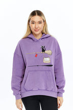 Not In Service !  Printed  Acid Washed Women Cotton Hoodie