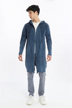 Plain Line Details Stone Washed Men's Coat