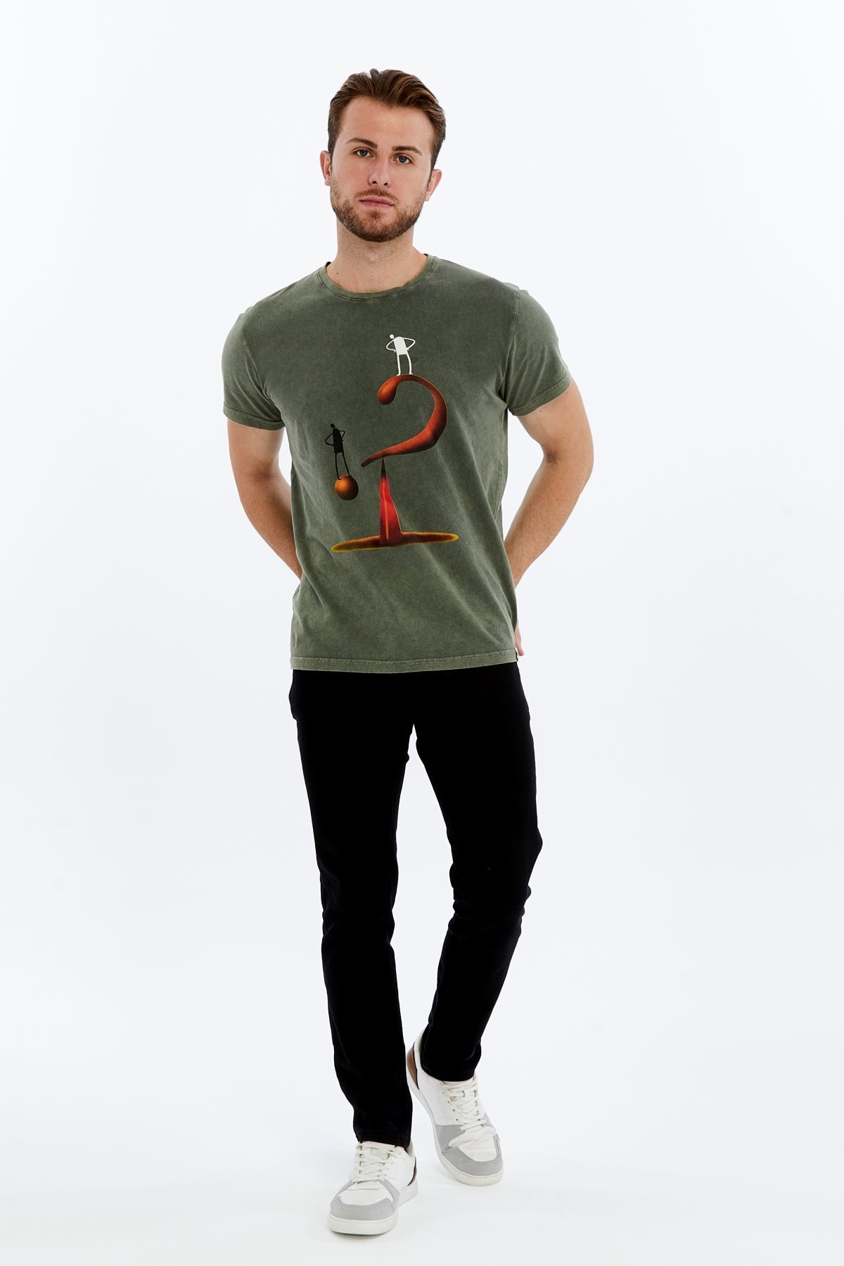 QUESTION OF BALANCE  Printed Acid Washed Cotton  T-shirt