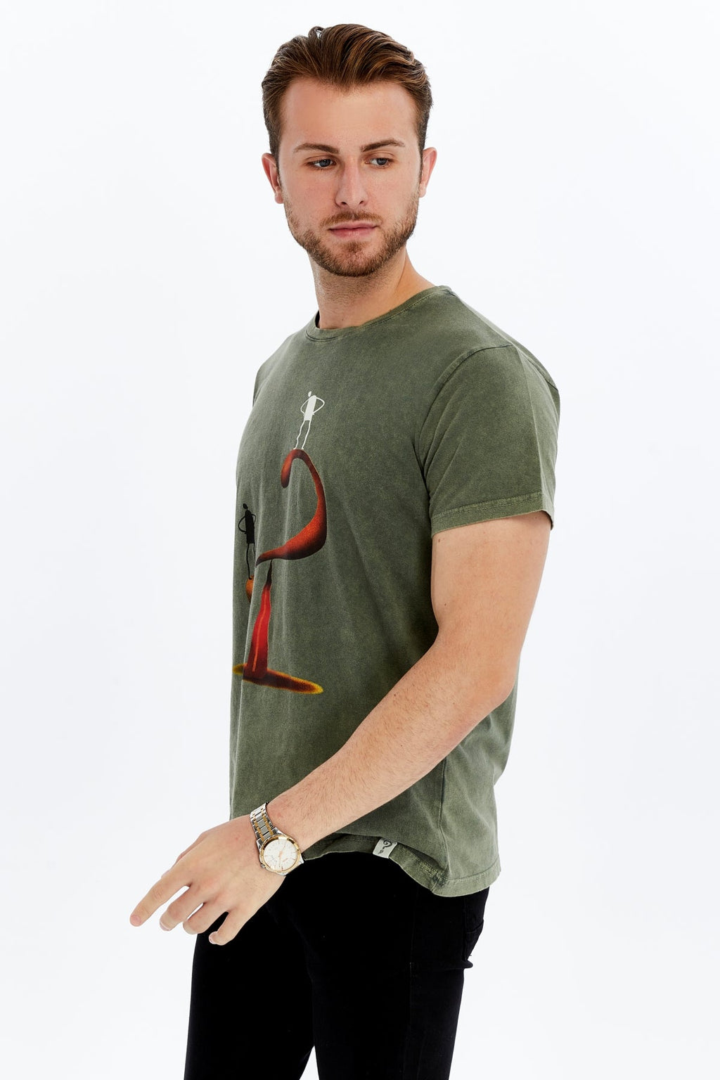 QUESTION OF BALANCE  Printed Acid Washed Cotton  T-shirt
