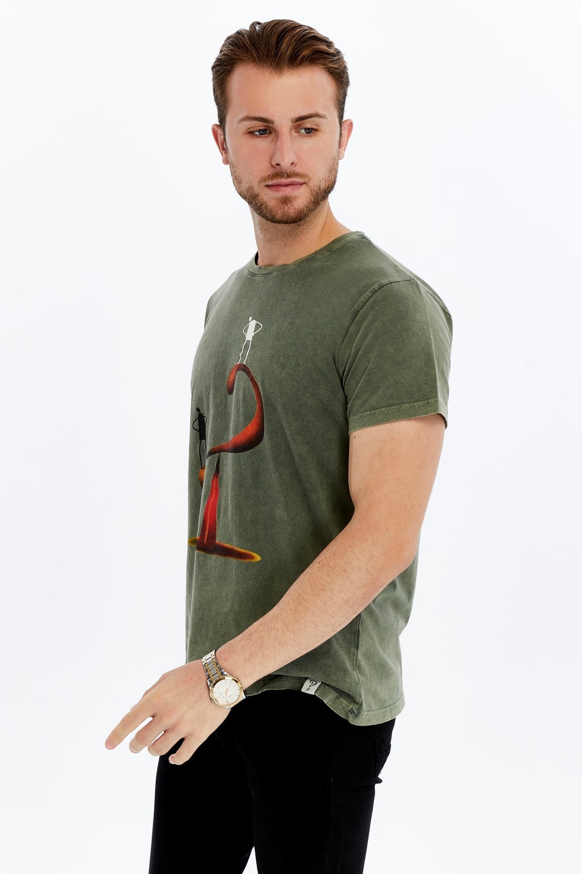 QUESTION OF BALANCE  Printed Acid Washed Cotton  T-shirt