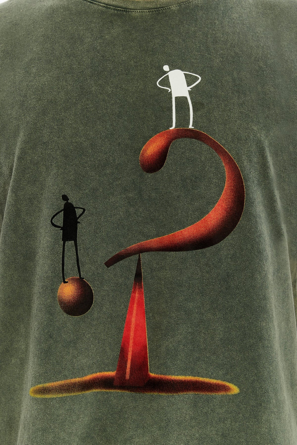 QUESTION OF BALANCE  Printed Acid Washed Cotton  T-shirt