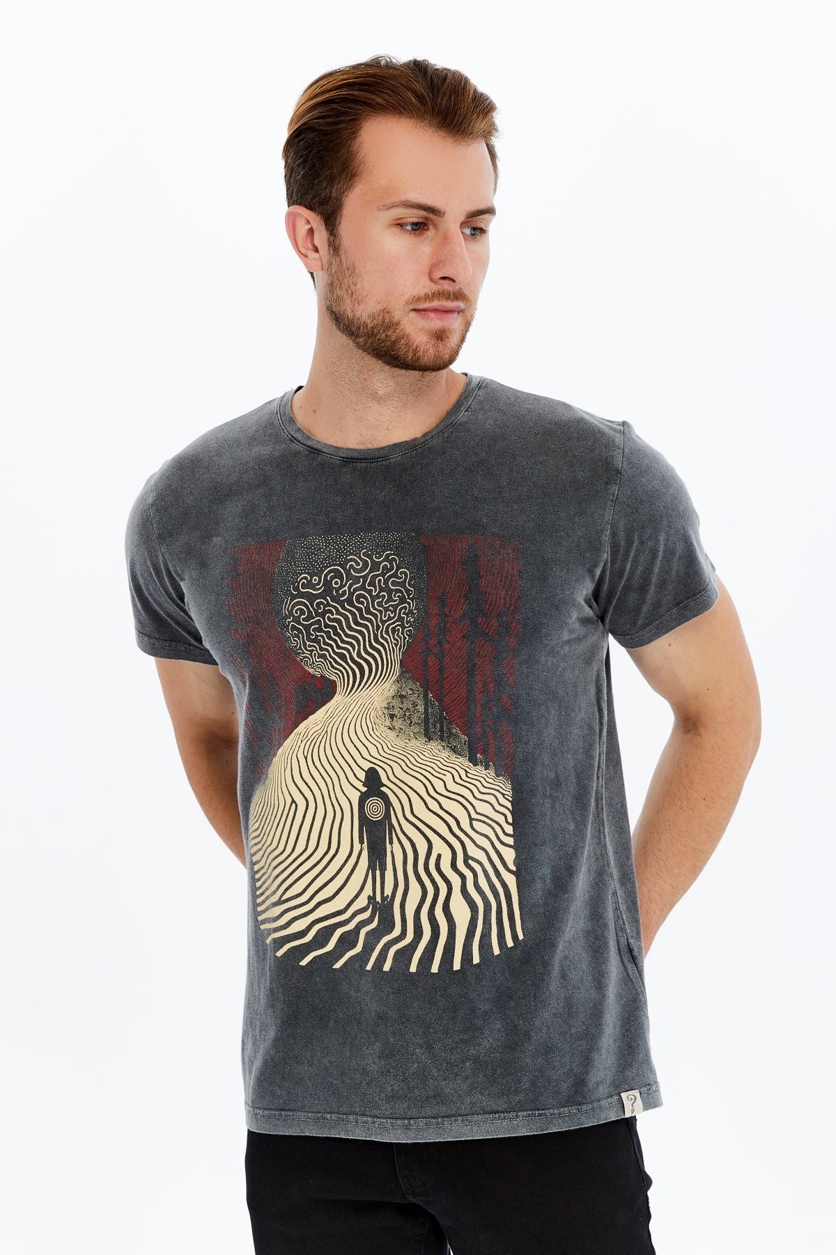 ADVENTURE  Printed Acid Washed Cotton  T-shirt