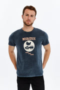 Stone Washed WOODSTOCK   Printed Cotton  T-shirt