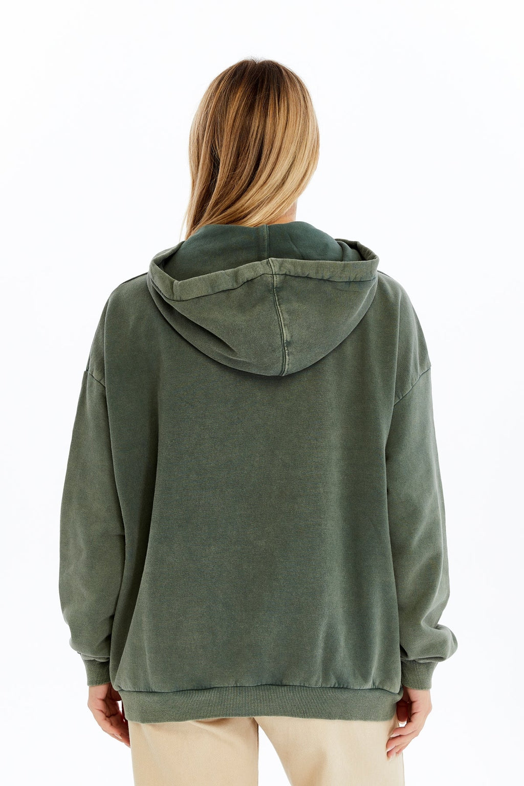Stone Washed I am Fine Everything is Fine Printed Women Cotton Hoodie