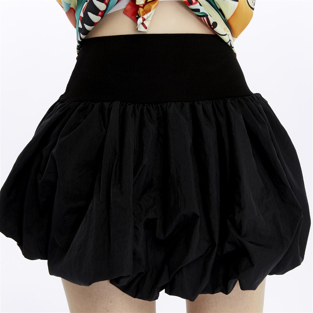 Women Ballon Bubble cut Plain Skirt