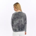 Ballon Cut Zip Front MONKEY THINKING  Print Women Sweatshirt