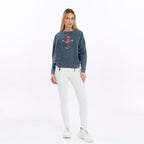 Ballon Cut Zip Front MONKEY THINKING  Print Women Sweatshirt