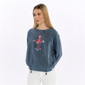 Ballon Cut Zip Front MONKEY THINKING  Print Women Sweatshirt