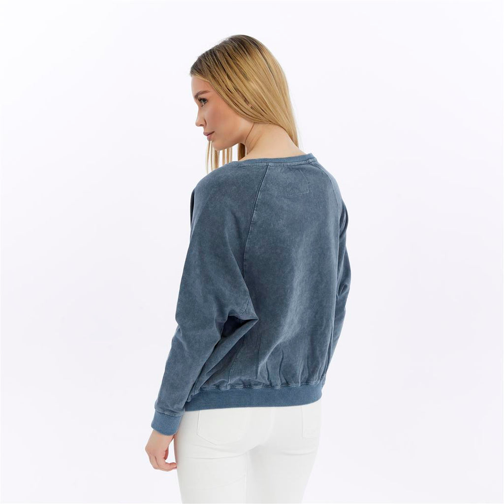Ballon Cut Zip Front MONKEY THINKING  Print Women Sweatshirt