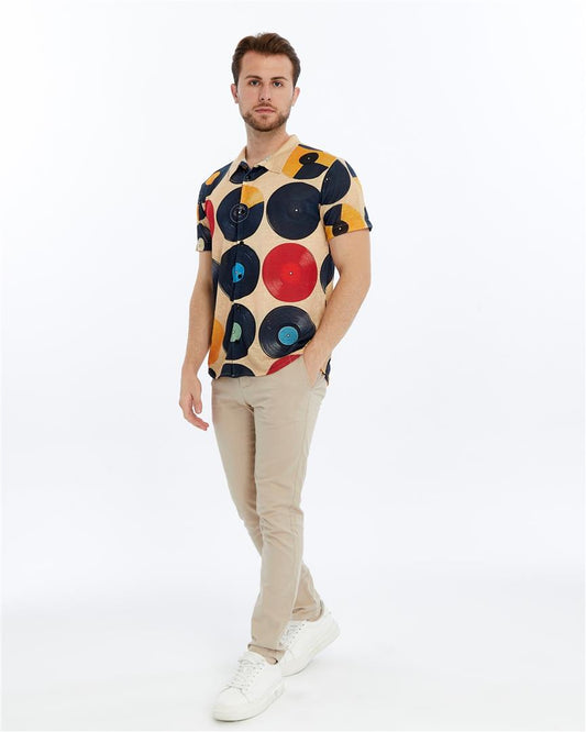 RETRO VINYL Patterned Print Men's Regular Shirt