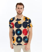 RETRO VINYL Patterned Print Men's Regular Shirt