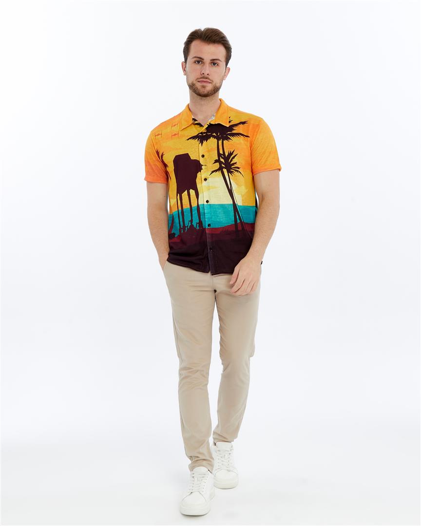 ORANGE BEACH Patterned Print Men's Regular Shirt