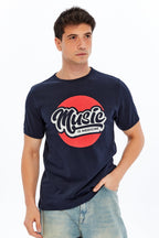 MUSIC IS MEDICINE  Printed Cotton T-shirt
