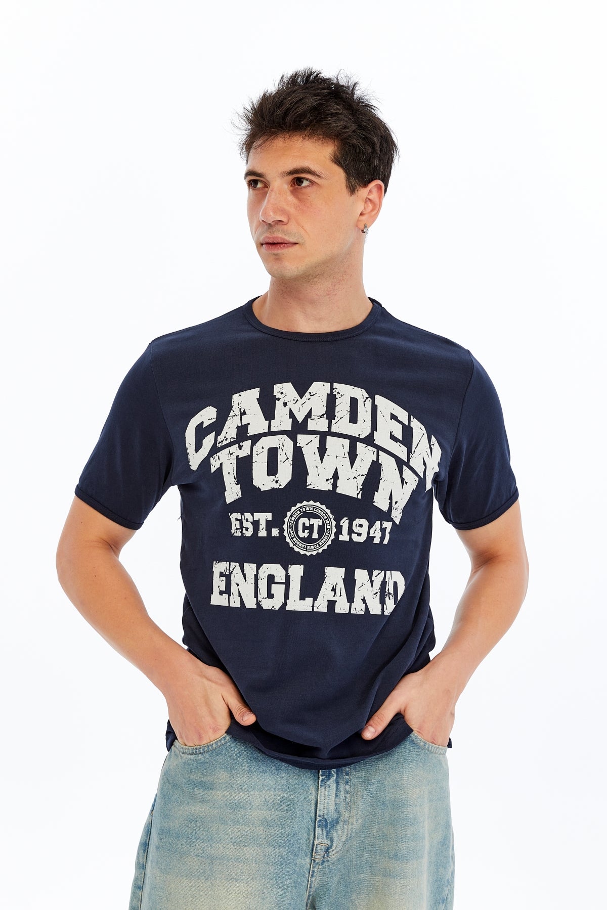 Camden Town England Typogrpahic  Printed Cotton  T-Shirt