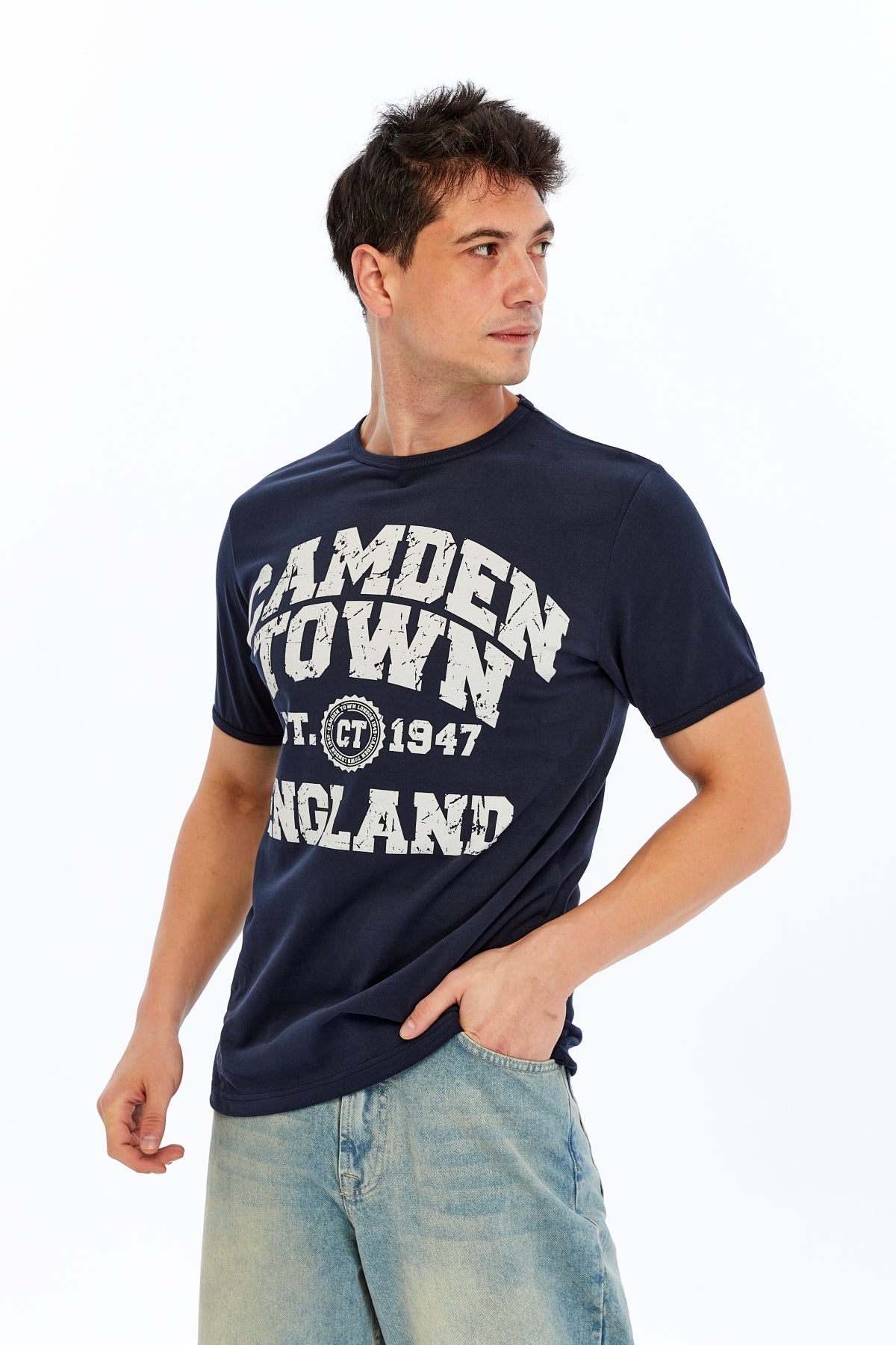 Camden Town England Typogrpahic  Printed Cotton  T-Shirt
