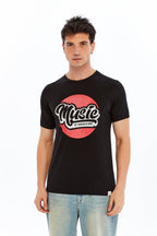 MUSIC IS MEDICINE  Printed Cotton T-shirt