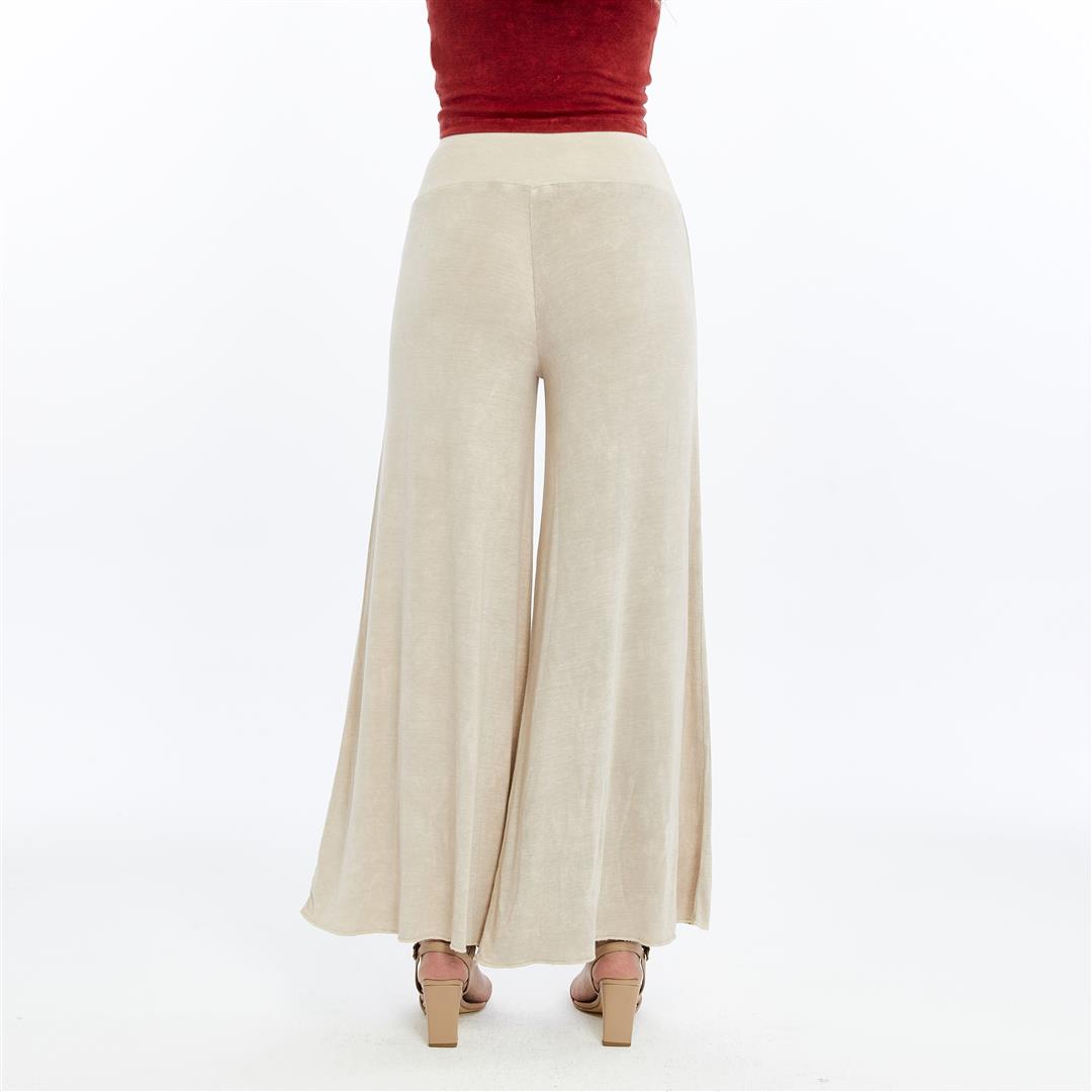 High Waist Flare Leg Soft Cotton Trouser