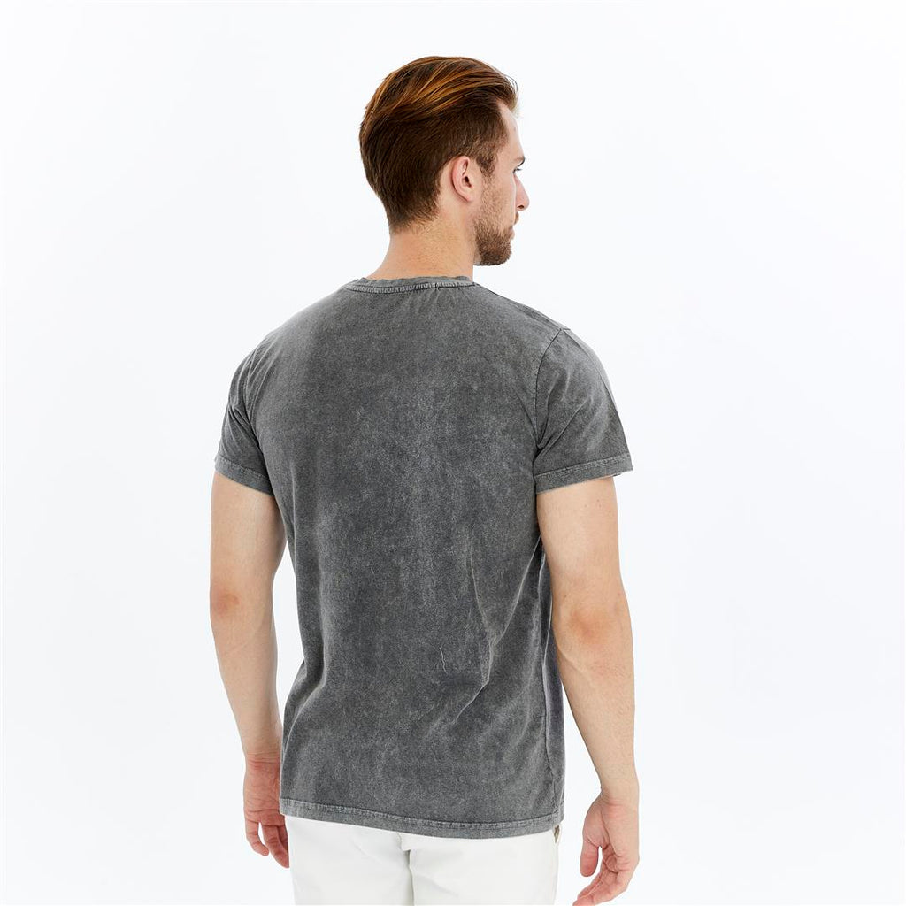 Acid Washed  Underground Sound Printed  Cotton   T-Shirt