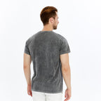 Acid Washed  Underground Sound Printed  Cotton   T-Shirt