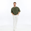 Acid Washed Relaxed Baggy Heavweight  Rivited  Cotton  T-shirt