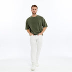 Acid Washed Relaxed Baggy Heavweight  Rivited  Cotton  T-shirt