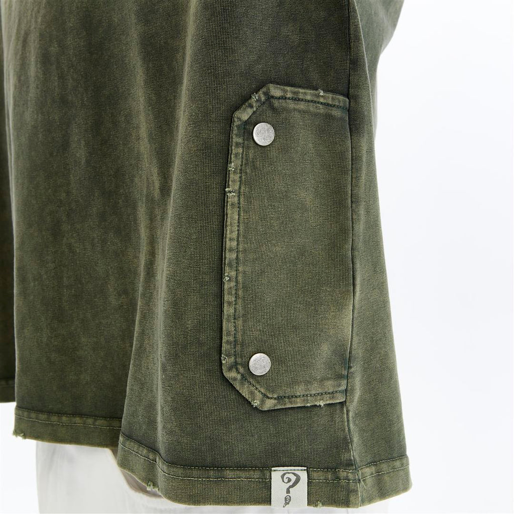Acid Washed Relaxed Baggy Heavweight  Rivited  Cotton  T-shirt