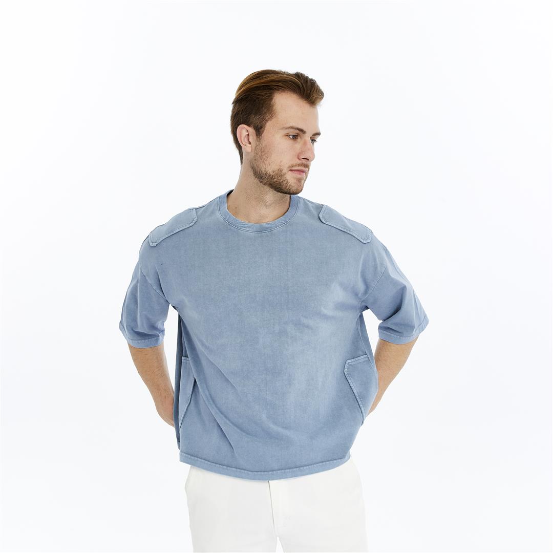 Acid Washed Relaxed Baggy Heavweight  Plain  Cotton  T-shirt
