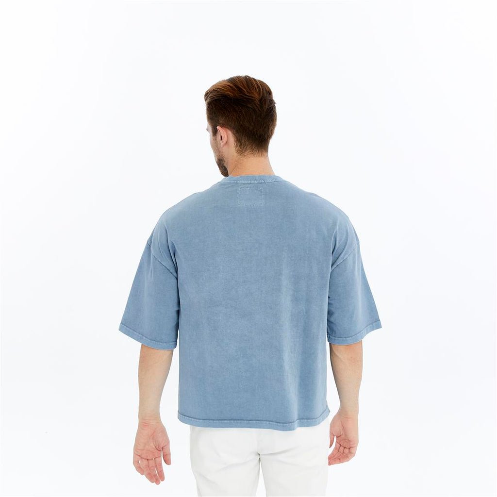Acid Washed Relaxed Baggy Heavweight  Plain  Cotton  T-shirt