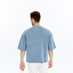 Acid Washed Relaxed Baggy Heavweight  Plain  Cotton  T-shirt