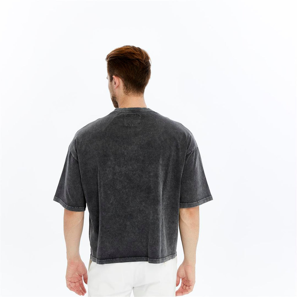 Acid Washed Relaxed Baggy Heavweight  Plain  Cotton  T-shirt