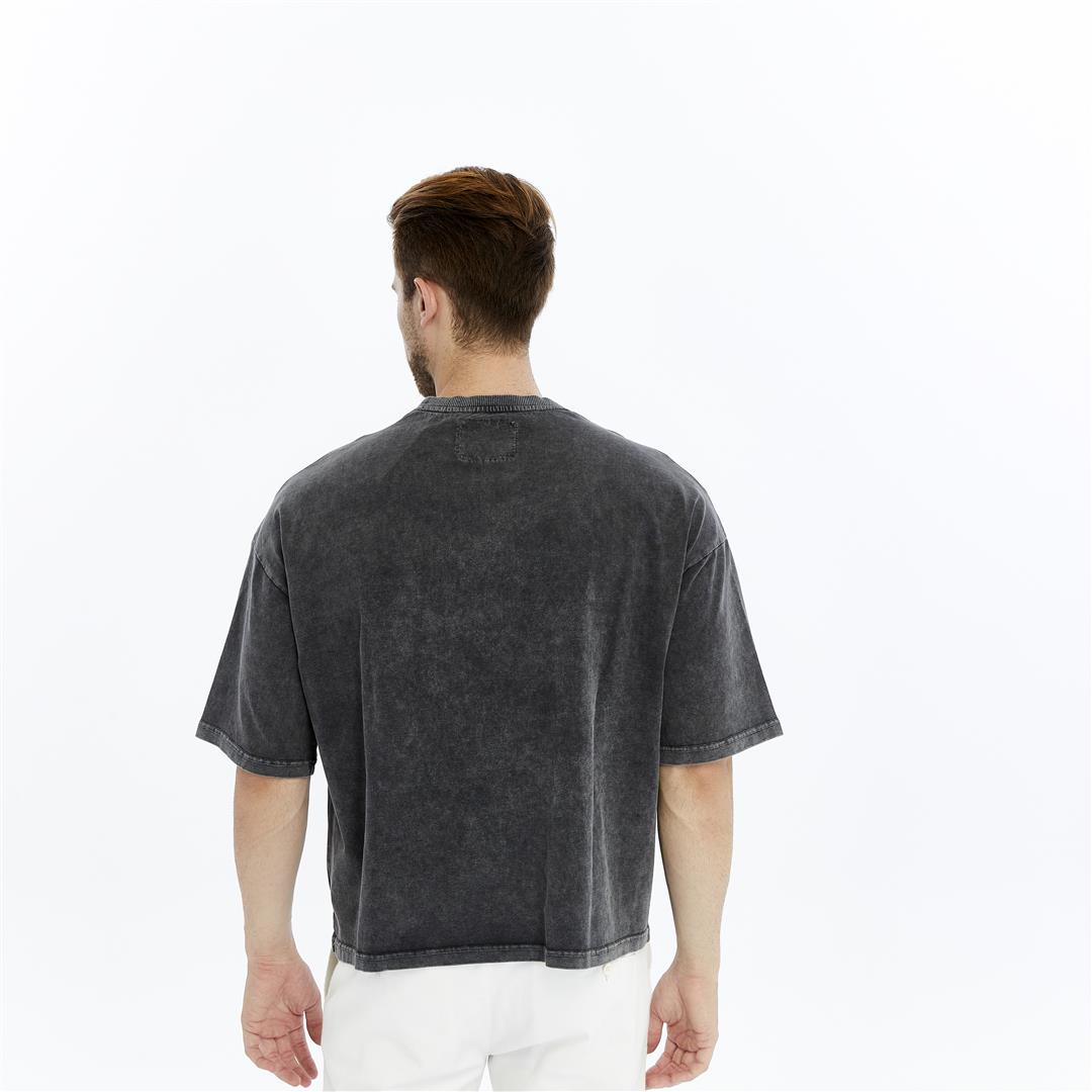 Acid Washed Relaxed Baggy Heavweight  Plain  Cotton  T-shirt