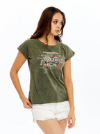 Stone Washed Underground Sound  Cotton Women T-shirt