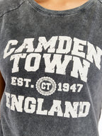 Acid Washed Camden Town Typographic Cotton Women T-shirt