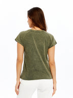Acid Washed Camden Town Typographic Cotton Women T-shirt
